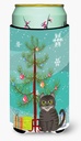 Caroline's Treasures BB4412TBC American Curl Cat Merry Christmas Tree Tall Boy Hugger Can Cooler Sleeve Hugger Machine Washable Drink Sleeve Hugger Collapsible Insulator Beverage Insulated Holder