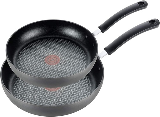 [BRSWIZQNCMHR2H3Y] T-Fal Ultimate Hard Anodized Nonstick Fry Pan Set 2 Piece, 8, 10 Inch, Oven Broiler Safe 400F, Kitchen, Cookware, Pots and Pans Set Non Stick, Frying Pans, Dishwasher Safe, Black