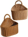 2pcs Woven Wall Hanging Baskets Cutlery Storage Decorative for Kitchen Home