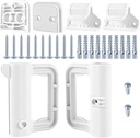 Baby Gate Replacement Parts Kit with Hardware, Wall Mounting Kit, Accessories - Brackets, Hooks, Latches, Screws for Mesh and Retractable Gates