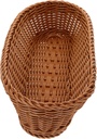 Oval Woven Fruit Basket Multipurpose Decorative Storage Box for Bread Vegetables Snacks Handcrafted Plastic Imitation Rattan Serving Tray for Kitchen and Dining Table Rustic