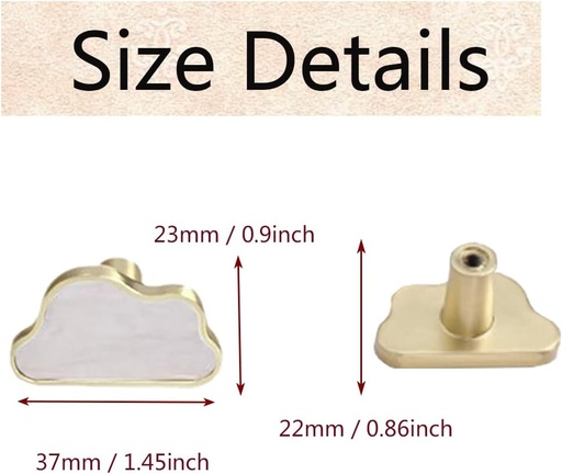 [BRSRA234CEPWA3DJ] 8PCS Cloud Shaped Dresser Knobs Kids Dresser Knobs Handle Cartoon Cabinet Door Knobs Hardware Closet Cupboard Knobs for Cabinets, Dresser, Desk Drawers, Wardrobe Drawers or Bookcases (White)