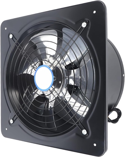 [BRSRA2T7DJYAGDLK] 12inch Exhaust Fan Ventilation Fans,Commercial Air Blower Fan,Electric Metal Extractor Fan with Copper Motor for Kitchen Shopping Mall,Black (125W 12INCH)