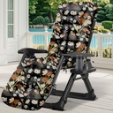 Zero Gravity Chair Cushion Outdoor Chaise Lounge Chair Cushion Waterproof 66 x 21 x 4 Inches Cotton with Ties, Soft Thickened Indoor Outdoor Furniture (Black Peony)