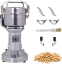 Hakka Grain Mills Grinder, 400g Electric Powder Mill Machine 1800W High Speed Stainless Steel Pulverizer Machine Commercial Herb Grinder for Grinding Dry Corn Coffee Bean Pepper