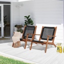 Verano Garden Mid Century Modern Accent Armchair Set of 2, Reading Lounge Chair with Handwoven Rope and Solid Acacia Wood Frame for Living Room, Bedroom, Patio,Balcony