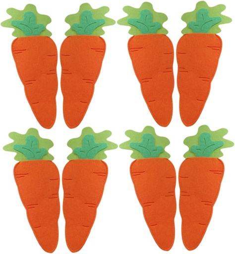 [BRSRABIFCUHGAHQ3] 8pcs Carrot Design Felt Utensil Holders for Easter Tableware Cute Cutlery Bags for Forks and Knives for Festive Celebrations and Gifting