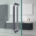 Modern Back to Back Barn Door Handle, Double Sided Door Pull Handle, Interior and Exterior Doors Push/Pull Handle Set, Glass Iron Metal Doors/Gray/44Cm (18")