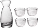 1set Japanese Style Sake Cup Pot Creative Transparent Wine Glass Kit for Entertaining for Special Occasions and Sake