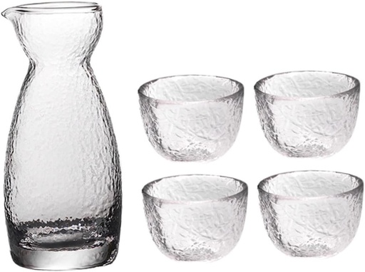 [BRSRABL5BMFWMDQ7] 1set Japanese Style Sake Cup Pot Creative Transparent Wine Glass Kit for Entertaining for Special Occasions and Sake