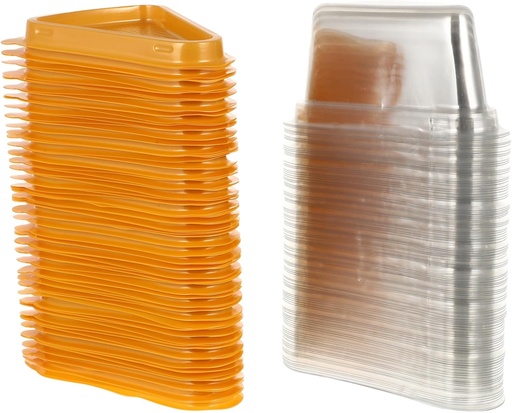 [BRSREHYCOYMBGDT4] Healifty 100pcs Transparent Triangle Cake Boxes with Lid Bakery Dessert Containers for Cupcakes and Single Cakes Easy Buckle Design for Parties and Baking