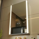 KWW LED Lighted Bathroom Medicine Cabinet with Sockets & USBs, Defogger, Dimmable, 3 Color Light Makeup Mirror, Easy to Install, Wall Mounted Cabinet (Left hinge-21 * 34)