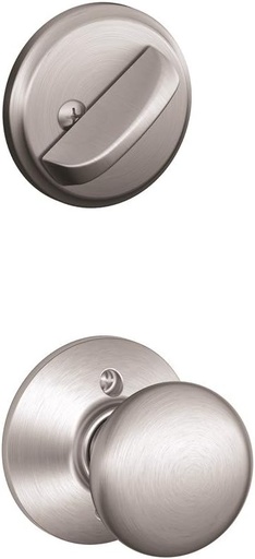[BRSWIYA5O4JRUDTY] Schlage F59 PLY 626 Plymouth Interior Knob with Deadbolt, Brushed Chrome (Interior Half Only)