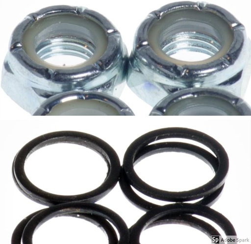 [BRSWG2QBDEDWADLZ] Dime Bag Hardware Skateboard Truck Axle Washers (Speed Rings) Nuts for Speed Bearing Performance