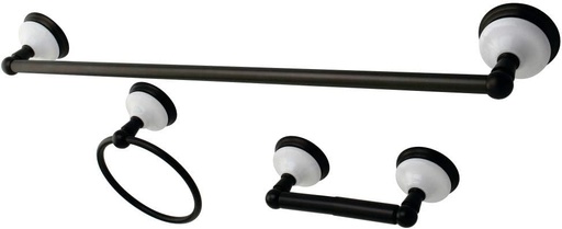 [BRSWIGAKAAGBAD3U] Kingston Brass BAK111148ORB Victorian 3-Piece 24-Inch Towel Bar Bathroom Accessory Set in Oil Rubbed Bronze