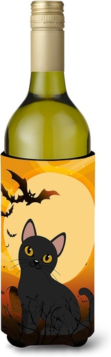 [BRSWKHY3AYFBGELP] Caroline's Treasures BB4442LITERK Halloween Bombay Cat Wine Bottle Hugger Bottle Cooler Sleeve Hugger Machine Washable Collapsible Insulator Beverage Insulated Holder
