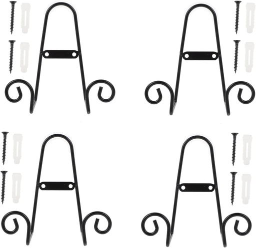 [BRSREZQHCUCGYHTX] 4pcs Ceramic Plate Stand Display Rack Practical Household Dish Holder for Organizing Plates Artwork and Tableware Compact Design for Kitchen and Home Display