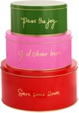 Kate Spade New York Decorative Tins with Lids, 3 Piece Nesting Tins, Small Medium & Large Metal Cookie Tins, Christmas Cookie Containers, Tins for Gift Giving and Storage, Save Some Room