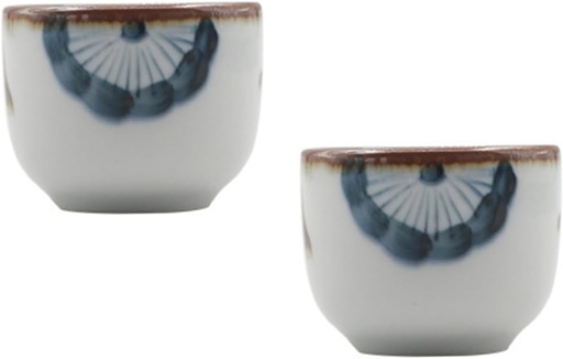[BRSREEA6BN7BUCT2] 2pcs Elegant Japanese Style Sake Cup Decorated Tea Cup Traditional Japanese Pattern