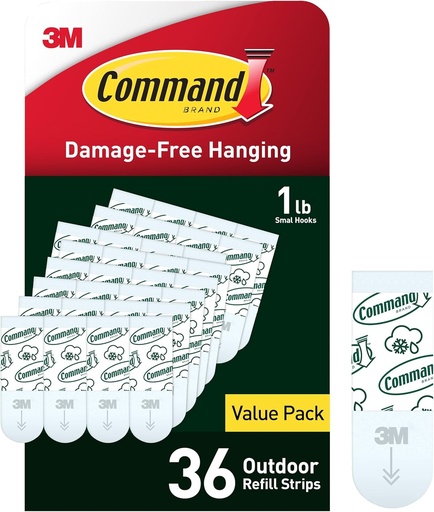 [BRSRABQ6PNYW2CLG] Command All Weather Small Foam Replacement Strips, 36 Strips
