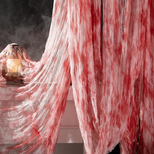 [BRSROZATDIPQK2A7] 197" x 85" Halloween Creepy Cloth - Halloween Spooky Fabric Cloth - Scary Gauze Blood Creepy Cloth for Haunted House Halloween Party Yard Wall Doorway Outdoors Decoration