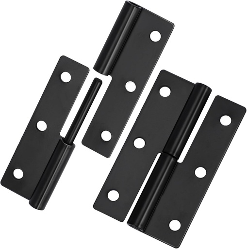 [BRSROH32BEJREH3P] 2 PCS Black Lift Off Hinge 2.5Inch Stainless Steel Detachable Small Lift Off Hinges Left Handed Slip Joint Flag Hinges Rising Butt Door Hinges