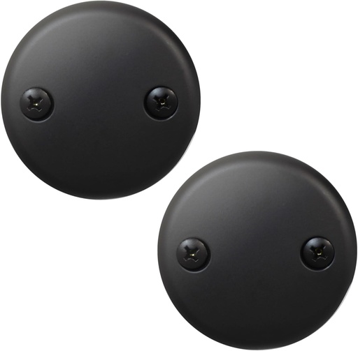 [BRSRACAPOF5GMFDG] Westbrass R329-2-62 3-1/8" Two-Hole Bathtub Overflow Faceplate and Screws, Matte Black
