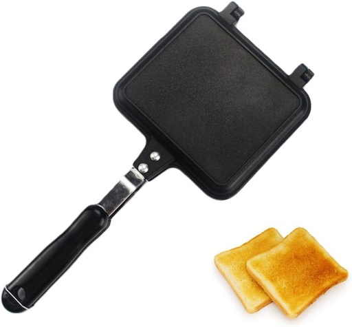 [BRSRAFQCB4FROC3J] Sandwich Frying Pan Double Side, Nonstick Toaster Mold Omelette Egg Breakfast Maker, Griddle Pan for Bread Toast Waffles, Kitchen Camp Gift
