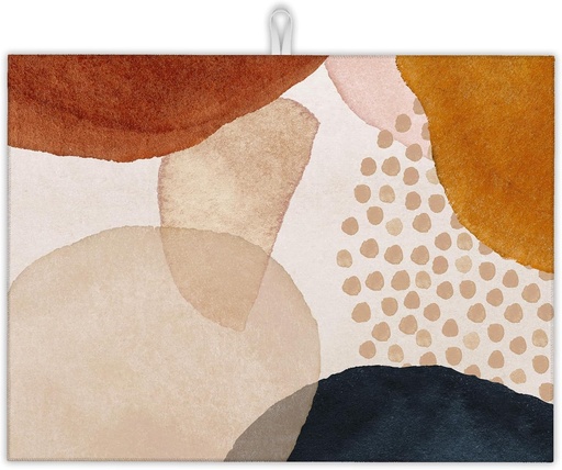 [BRSROFAFPMMBQYLJ] Boho Abstract Dish Drying Mats 18x24 Inch,Geometric Modern Art Dish Pad Drying Rack Mat for Kitchen Counter Ultra Absorbent Microfiber Dishware Coffee Maker Bar Countertop Decor