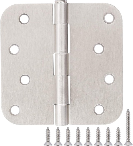 [BRSRMZTQCMCQOALO] 12 Pack 4 Inch Nickel Door Hinges Satin/Brushed Nickel Door Hinges 4 in x 4" Exterior Interior Door Hinge for Stardand Doors Stall,Front,Closet,Silver Residential Hinges Iron Bifold Door Hinge