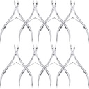 8 Pieces Cuticle Trimmer Stainless Steel Cuticle Nippers Pointed Blade Dead Skin Cutter Clipper Remover Scissors Manicure Tools for Fingernails and Toenails(Silver)