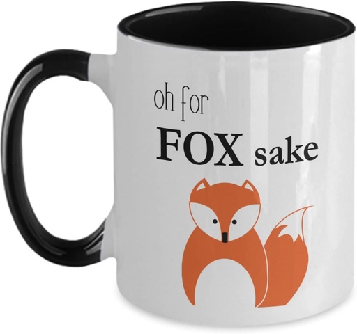 [BRSW2AIRAAAR4DT5] Oh For Fox Sake Tee Mug - Oh For Fox Sake Two Tone, 11oz, Black