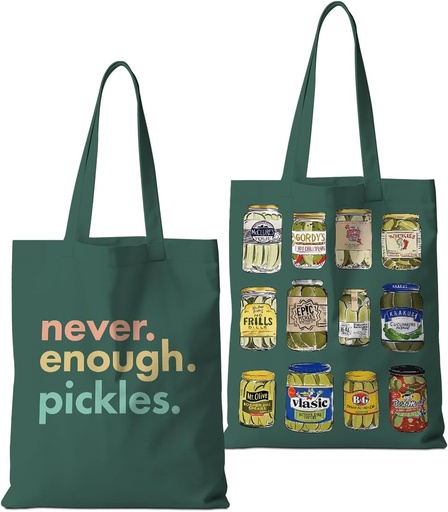 [BRSRAHQ6AR5GGDLA] Funny Pickle Tote Bag Aesthetic Weekender Bag Shopping Gifts for Pickle Lovers Women Friends
