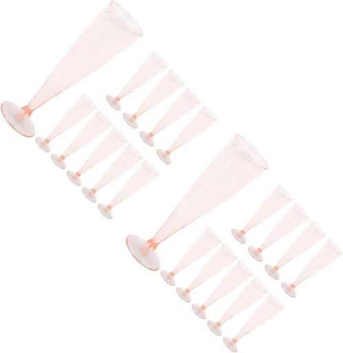 [BRSREYYNAUIAMAL5] Homoyoyo 20pcs Glitter Disposable Goblet Glasses for Parties Weddings and Cocktails Elegant Plastic Flutes for Wine and for Home and Events