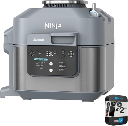 [BRSRAYL3OYCBUALO] Ninja 6 Quart Speedi 12-in-1 Rapid Cooker and Air Fryer (Renewed) Bundle with 2 Year Enhanced Protection Pack