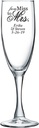 Personalized Color Printed Champagne Flute - From Miss To Mrs - Black - 12 pack