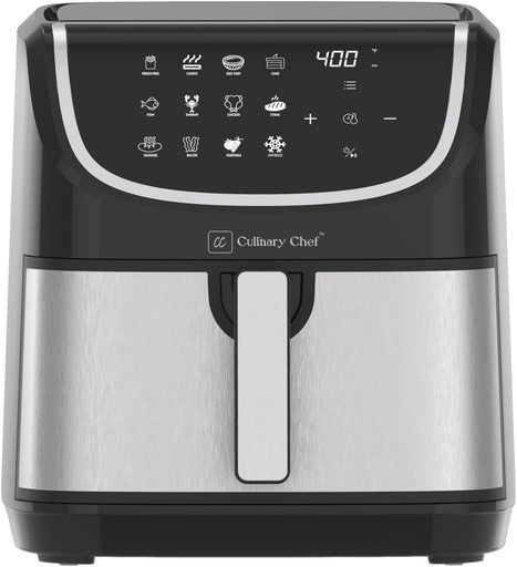 [BRSRA2YZAUAQGETB] Culinary Chef 8.45-Quart Electric Air Fryer, Adjustable Temperature, Touch Panel Control, One-Touch Cook Functions, and 360° Rapid Cooking, 1700 Watt Power