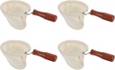 uxcell 6 Pcs Cloth Coffee Filter Bags, Coffee Sock Filter, Reusable Coffee Strainer with Wooden Handle, Small, Beige