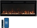 Touchstone Smart Electric Fireplace-The Fury 46" Wide- 4.5" Thin in Wall Recessed-100 Realistic Flame/Ember Bed Color Combos-1,500W Heater-Larger Viewing Area-Alexa/WiFi Enabled