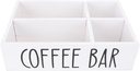 Coffee Bar Station Organizer Storage Basket Stylish Coffee Pods Tray Holder Wooden Tea Bags Accessories Storage Box for Countertop Desktop Kitchen DurablePlatane Wood (White)