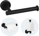 Toilet Paper Holder - SUS 304 Stainless Steel Toilet Paper Holder Wall Mount, Toilet Paper Roll Holder for Bathroom, Kitchen, Washroom - Matte Black