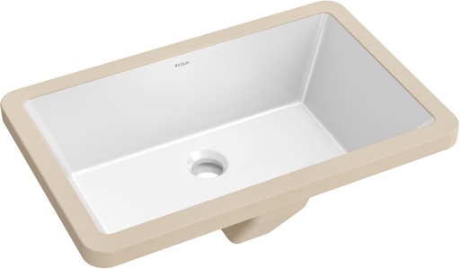 [BRSRAEAPPIIB6YAV] KRAUS Elavo 21.125 in. Rectangular Porcelain Ceramic Undermount Bathroom Sink in White with Overflow Drain, KCU-242