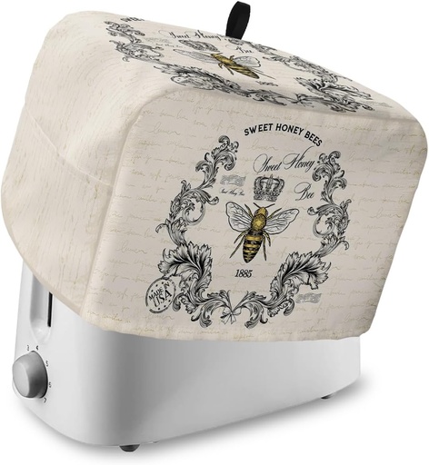 [BRSROGQEPMAWAGQY] Toaster Cover 2 Slice Sweet Honey Bees Bread Toaster Oven Cover with Pockets Crown Floral Old Newspaper Bakeware Protector Small Kitchen Appliance Dust Covers Fingerprint Protection Gift