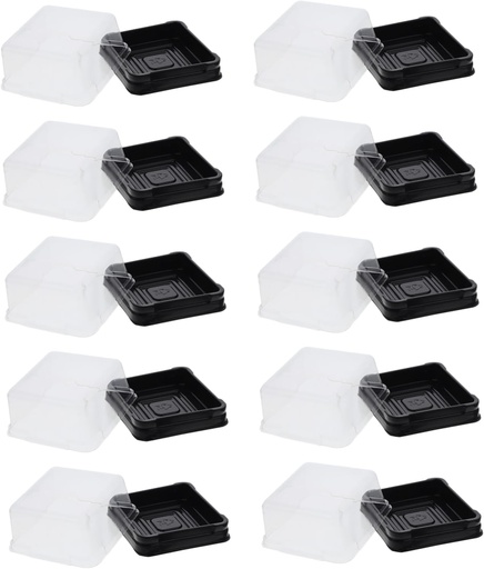 [BRSREHYNDMJRO3Q6] VICASKY 100Pcs Transparent Moon Cake Boxes Multipurpose Dessert Containers Seal for Egg Yolk Cupcakes Pastries for Home Bakery and Cake Shops