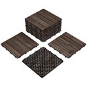 Yaheetech 11pcs Patio Deck Tiles 12 x 12in Interlocking Wood Floor Tiles Indoor & Outdoor for Patio Garden Deck Poolside, Black