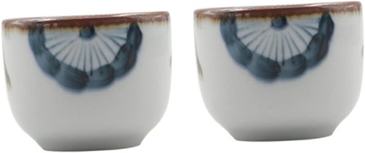 [BRSREFT6CJYQOAA7] 2Pcs Elegant Glazed Japanese Sake Cups with Flower Pattern Dishwasher Microwave Safe for Tea Sake and Spirits for Entertaining Friends and Family
