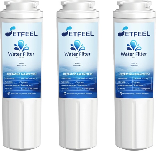 [BRSRAFD6OUJRAA35] UKF8001 Water Filter Replacement for Kitchenaid, Whirlpool EDR4RXD1, Fiter 4, Fit Kitchen aid Refrigerator Krfc300ess01 wrx735sdhz00 wrx735sdhz01 UKF8001AXX-200, HDX FMM-2, 3 Filter SETFEEL