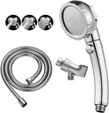 KAIYING Chrome High Pressure Handheld Shower Head with ON/OFF Pause Switch, 3 Spray Modes Shower Wand with Shut Off Button, Removable Camper Shower Head with Hose and Adjustable Angle Bracket