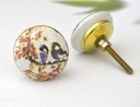 Printed Ceramic Knobs - Set of 10 Bird Print Ceramic Knobs for Kitchen Cabinet Drawer | Decorative Cupboard Door & Wardrobe Drawer Pulls Furniture Hardware Handle