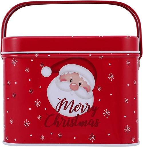 [BRSRAHAQOF7GCA3U] Santa Design Christmas Tin Box Storage Jar for Cookies Candy Small Items Organize Your Home
